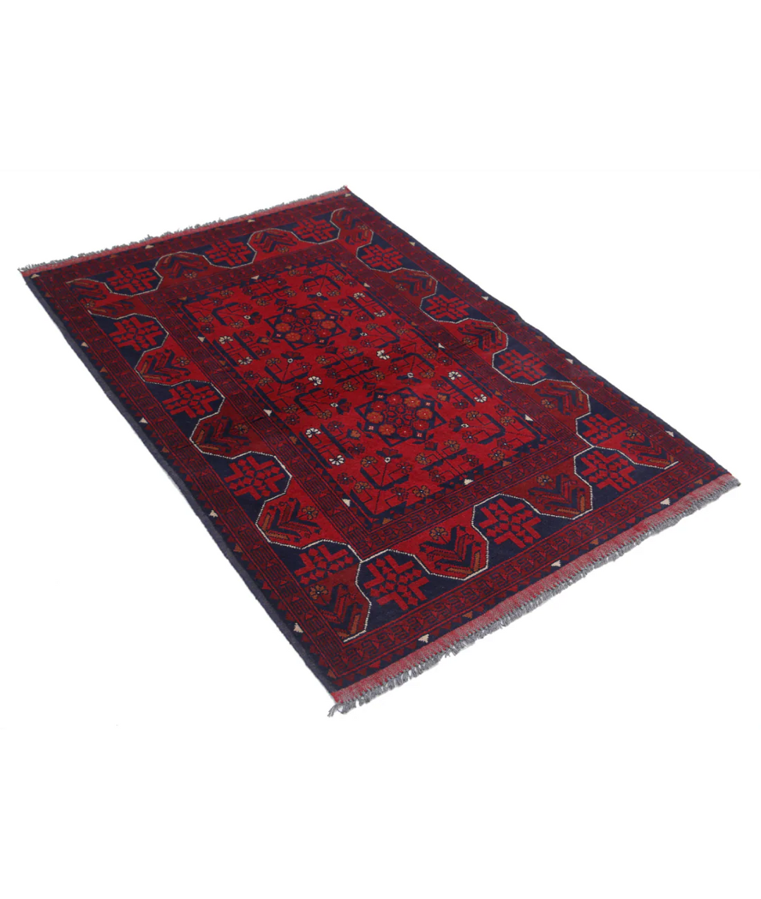 Afghan Khal Muhammadi Rug 3' 4" x 4' 11" Hand-Knotted | No. AT77452