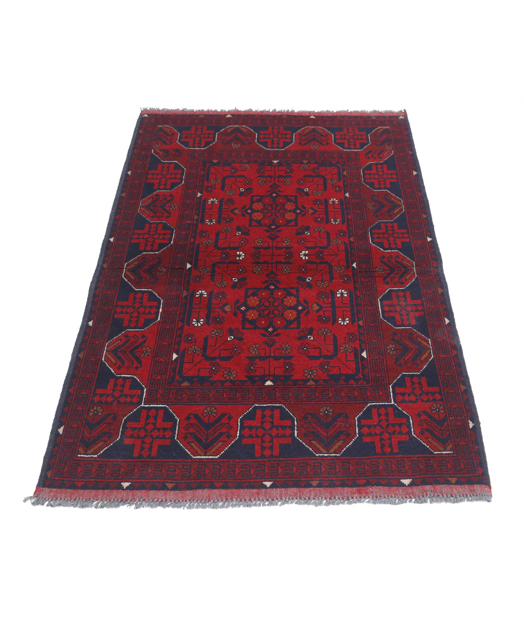Afghan Khal Muhammadi Rug 3' 4" x 4' 11" Hand-Knotted | No. AT77452