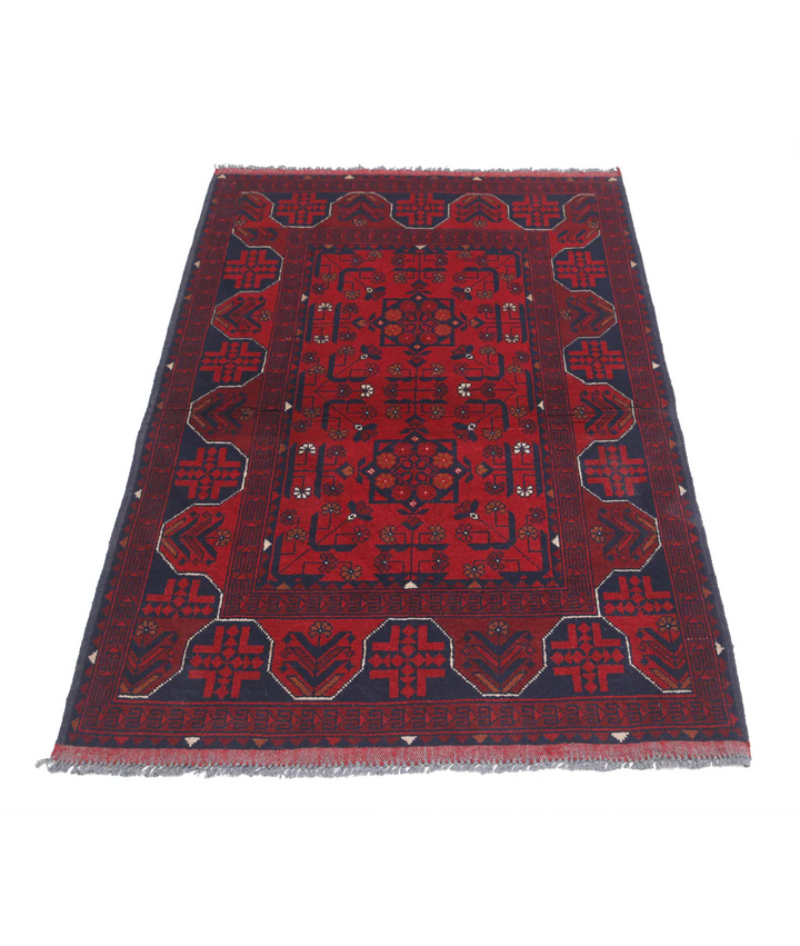 Afghan Khal Muhammadi Rug 3' 4" x 4' 11" Hand-Knotted | No. AT77452