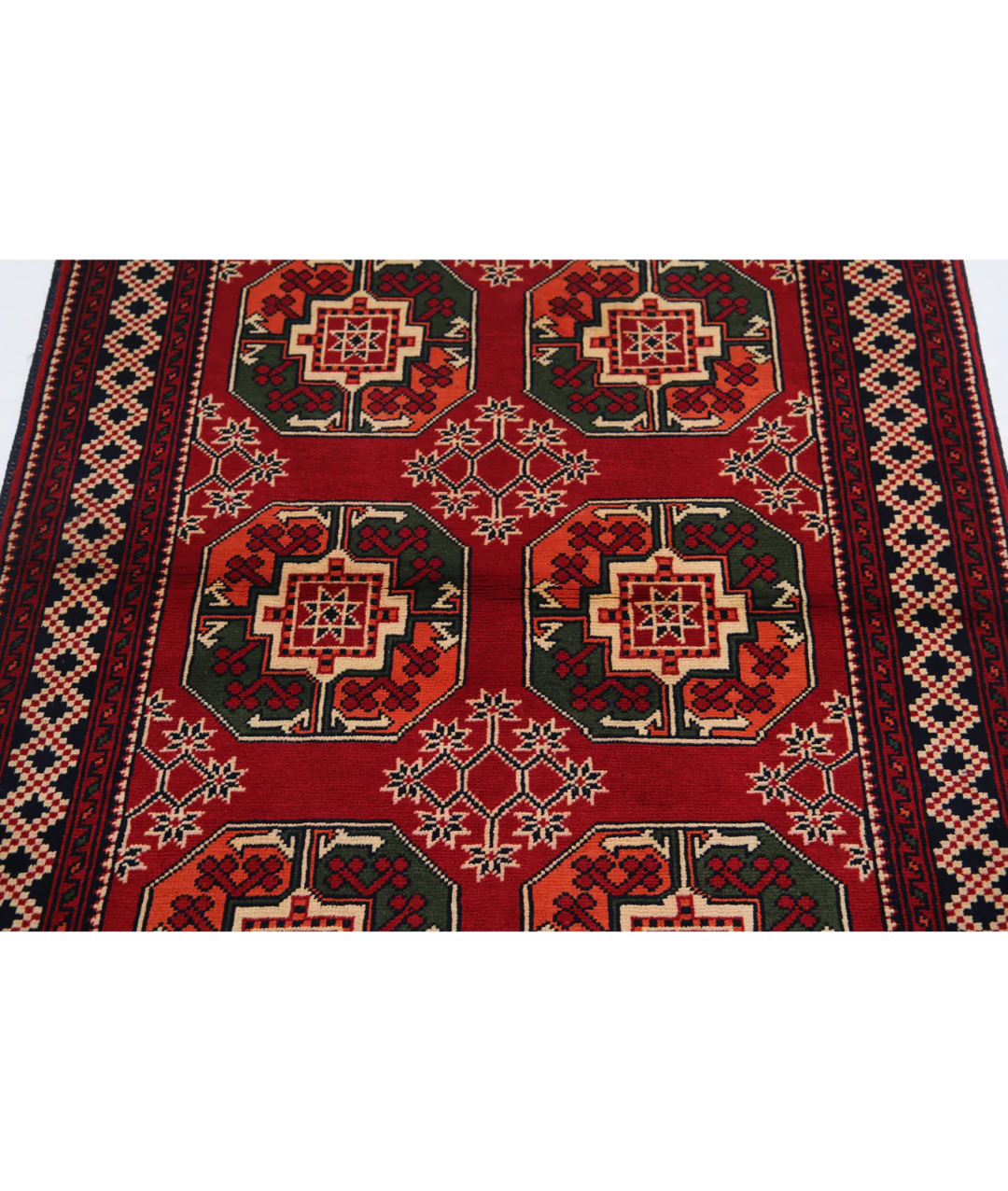 Afghan Karghai Rug 3' 4" x 4' 8" Hand-Knotted | No. AT60822
