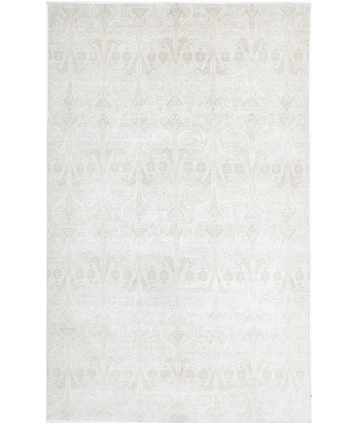 Teal Afghan Tabriz Rug 5' 10" x 9' 5" Hand-Knotted | No. AT31935