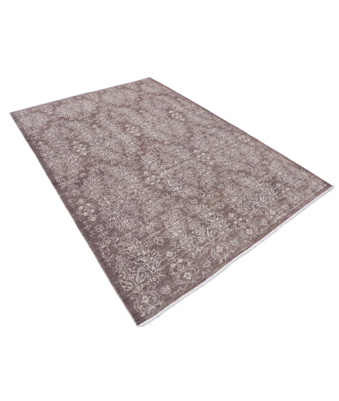 Brown Afghan Oriental Rug 5' 11" x 8' 7" Hand-Knotted | No. AT31475