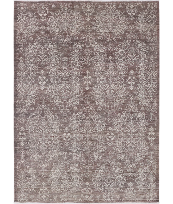 Brown Afghan Oriental Rug 5' 11" x 8' 7" Hand-Knotted | No. AT31475