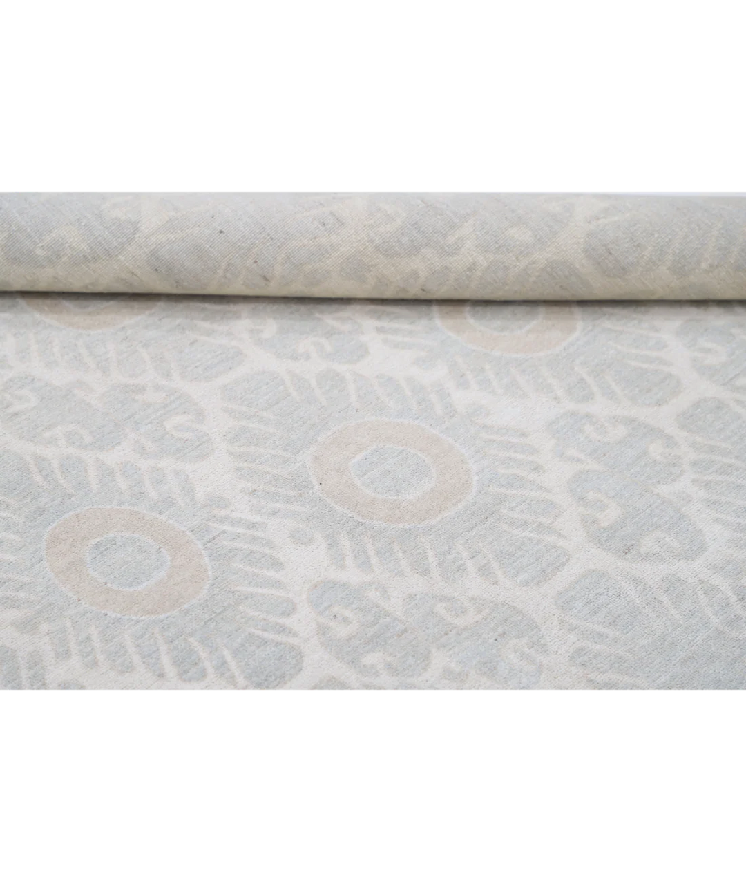 Ivory Afghan Tabriz Rug 7' 9" x 9' 6" Hand-Knotted | No. AT72958