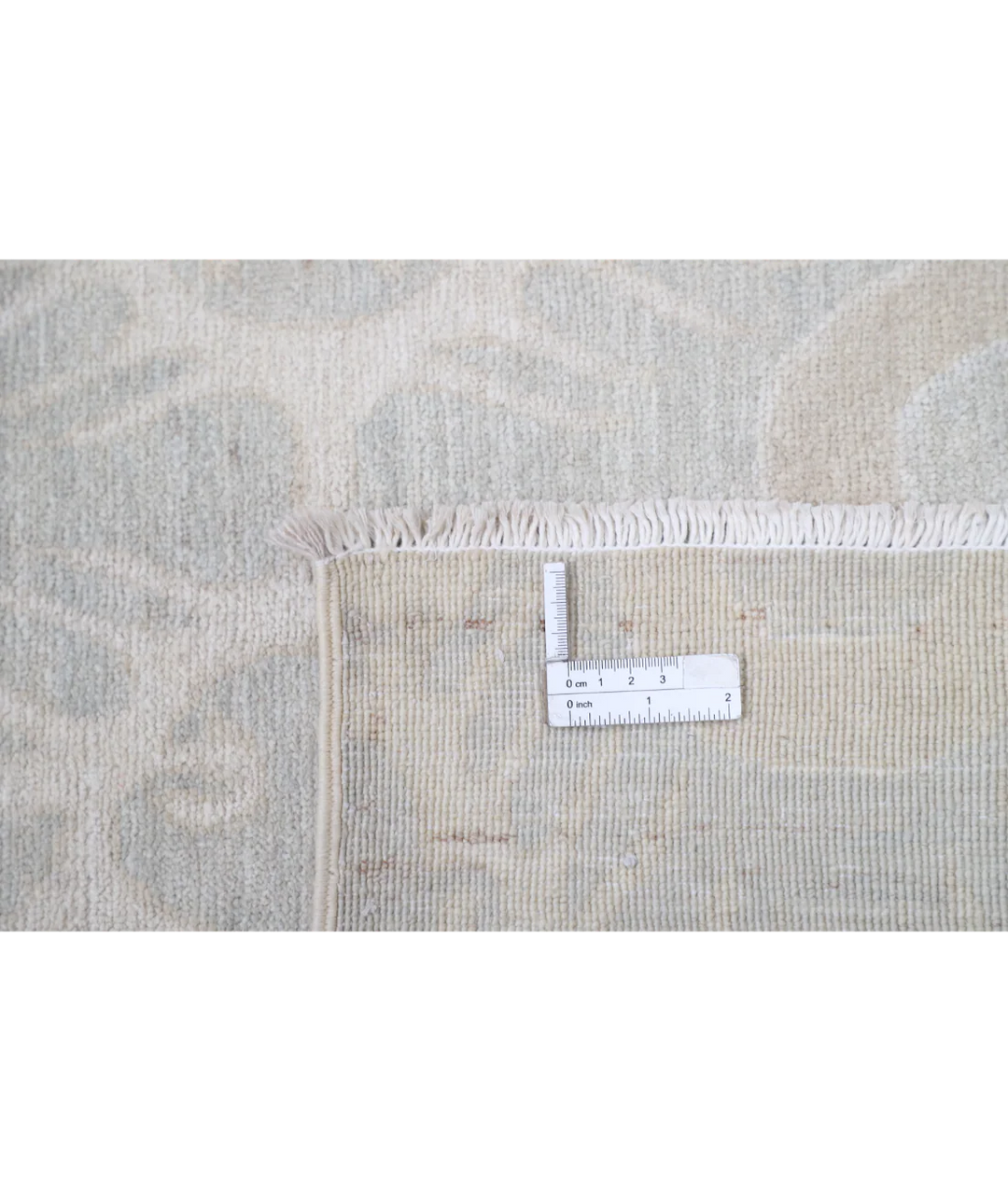 Ivory Afghan Tabriz Rug 7' 9" x 9' 6" Hand-Knotted | No. AT72958