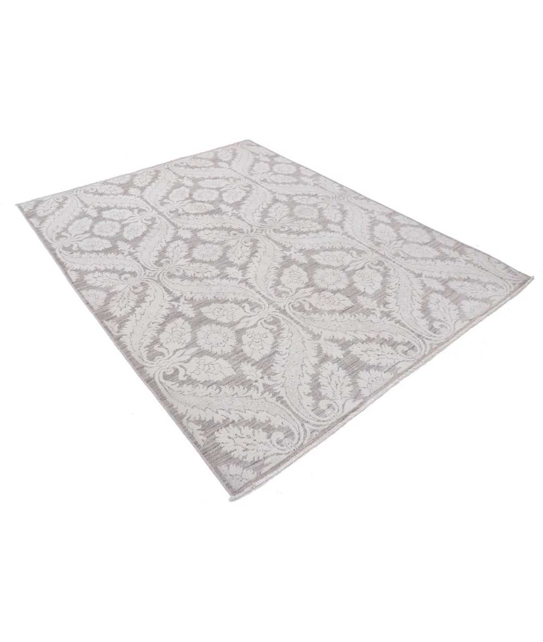 Brown Afghan Tabriz Rug 6' 2" x 8' 1" Hand-Knotted | No. AT53951