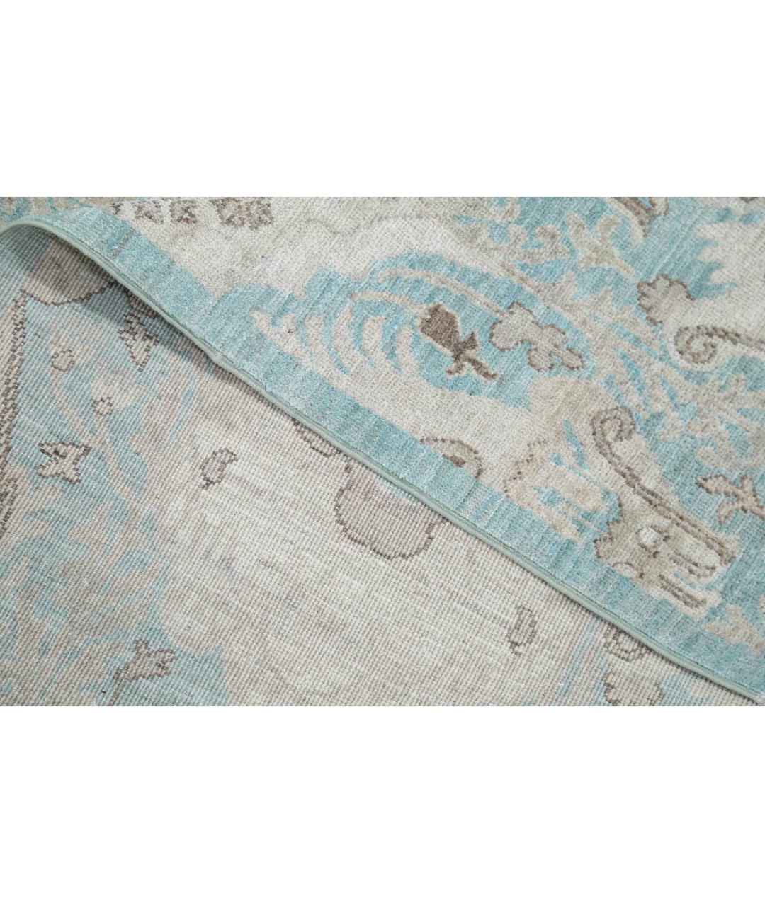 Green Afghan Oriental Rug 7' 11" x 9' 5" Hand-Knotted | No. AT33474
