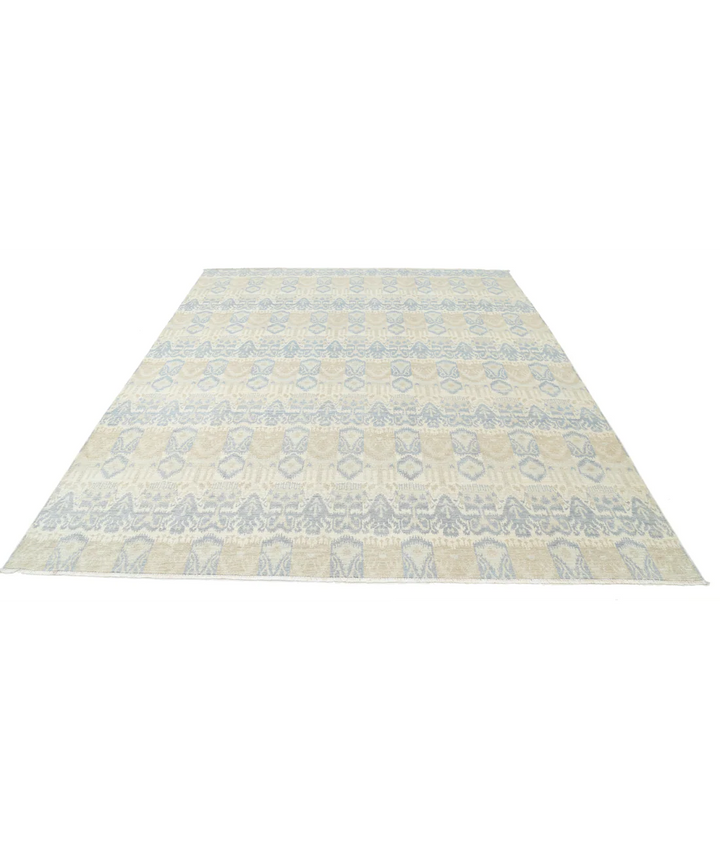Ivory Afghan Oriental Rug 8' 3" x 10' 1" Hand-Knotted pattern