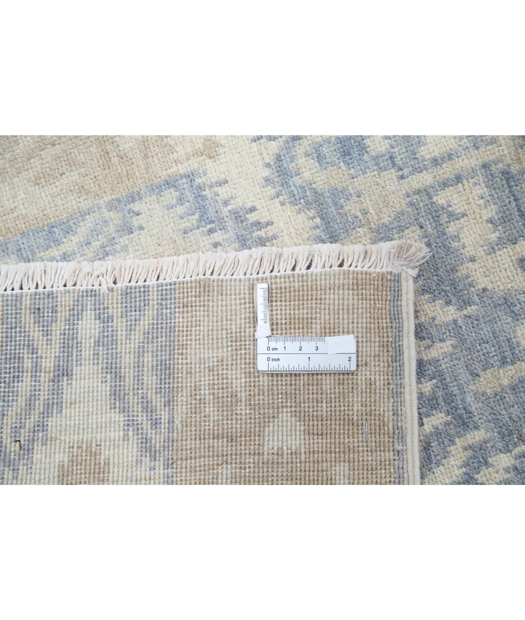 Ivory Afghan Oriental Rug 8' 3" x 10' 1" Hand-Knotted | No. AT330293