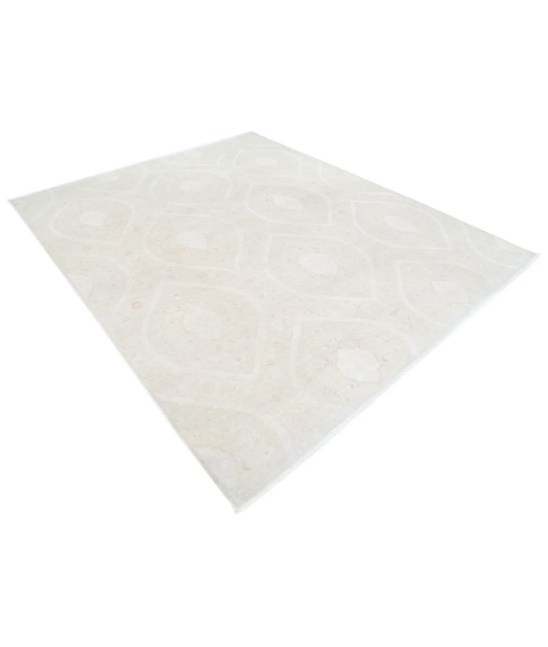 Brown Afghan Tabriz Rug 7'11" x 9'6" Hand-Knotted | No. AT10649