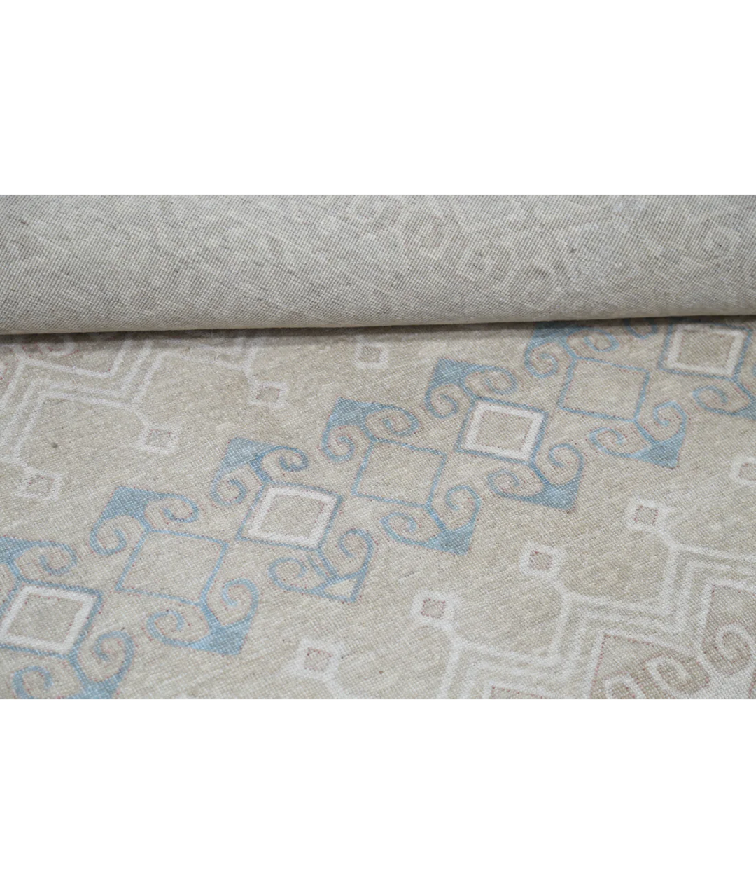 Ivory Afghan Tabriz Rug 6' 6" x 9' 6" Hand-Knotted | No. AT76852