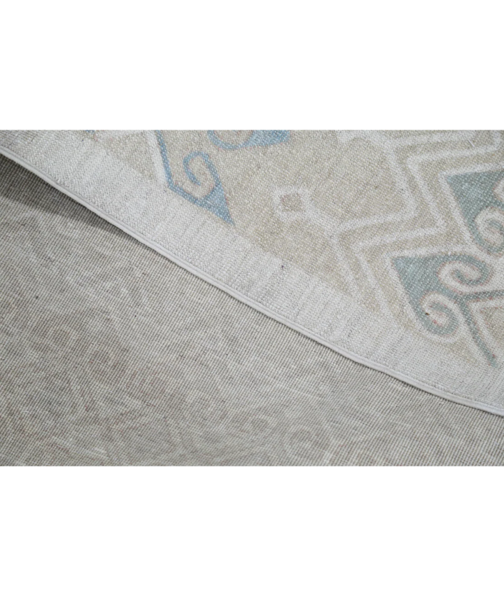 Ivory Afghan Tabriz Rug 6' 6" x 9' 6" Hand-Knotted | No. AT76852