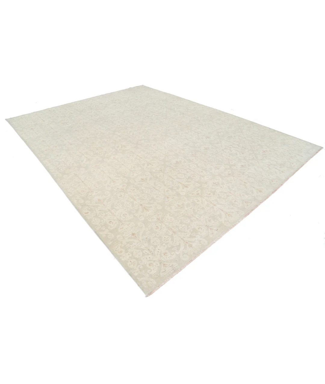 Grey Afghan Tabriz Rug 8' 10" x 11' 8" Hand-Knotted | No. AT42589