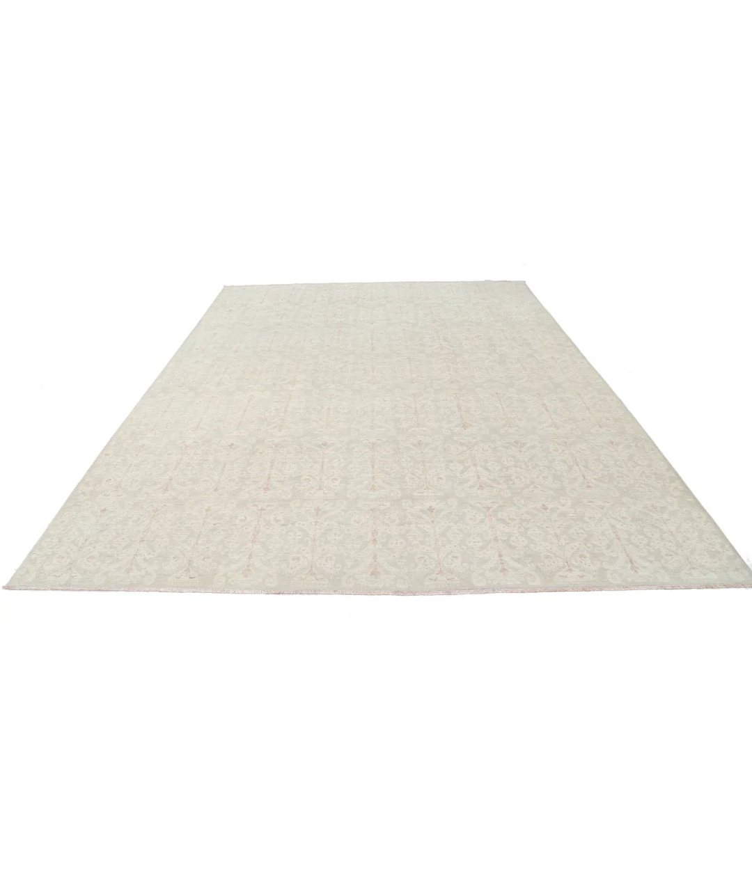 Grey Afghan Tabriz Rug 8' 10" x 11' 8" Hand-Knotted | No. AT42589