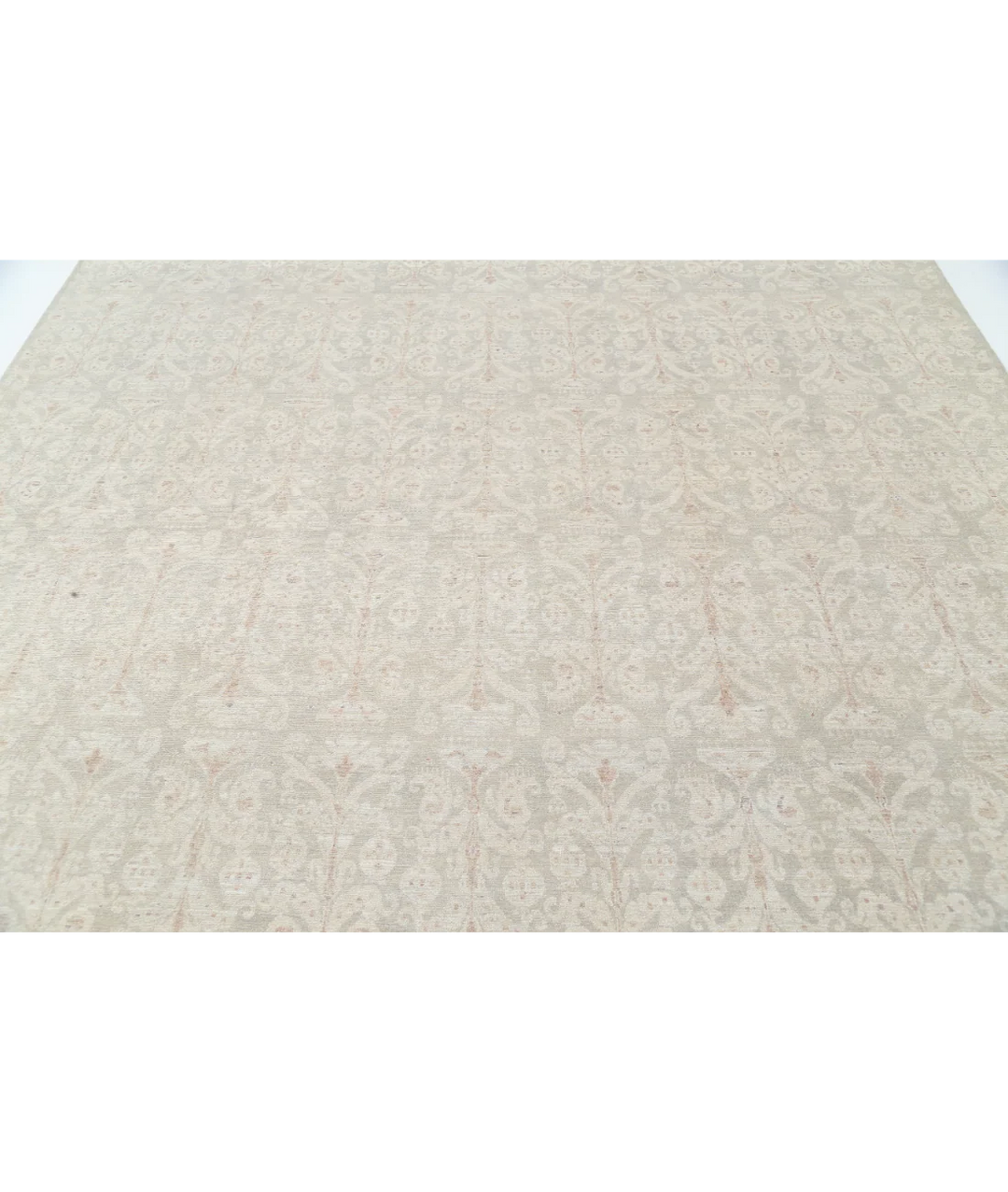 Grey Afghan Tabriz Rug 8' 10" x 11' 8" Hand-Knotted | No. AT42589