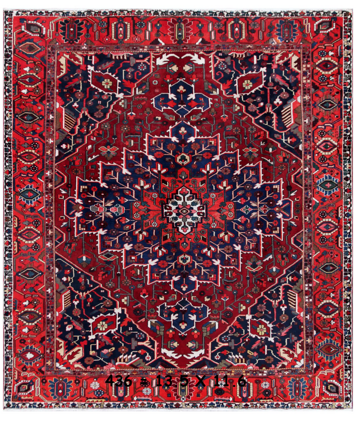 Afghan Bakhtiari Rug 11' 7" x 13' 4" Hand-Knotted | No. AT35459