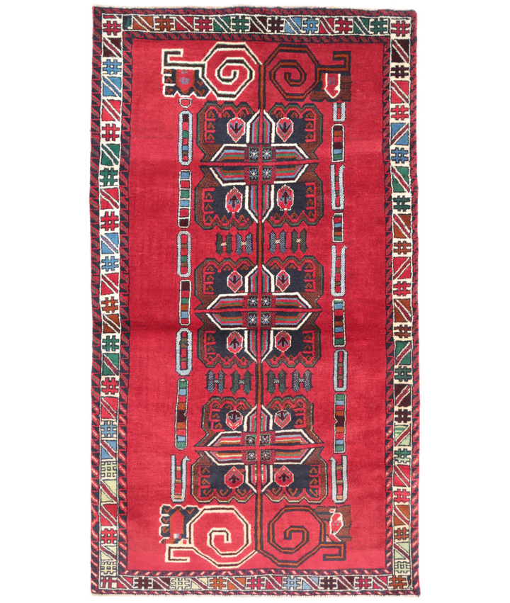 Red Afghan Tribal Rug 3' 8" x 6' 6" Hand-Knotted | No. AT192352
