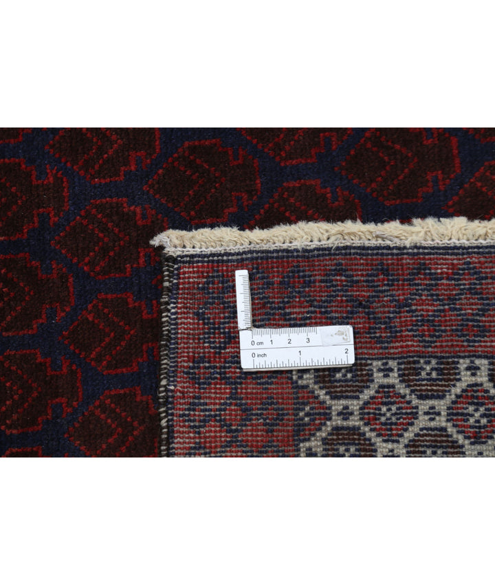 Red Afghan Tribal Rug 3' 2" x 4' 8" Hand-Knotted | No. AT48056