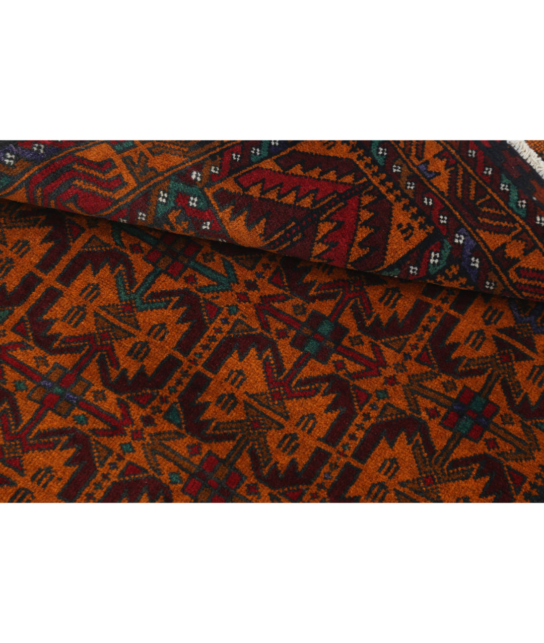 Red Afghan Tribal Rug 2' 10" x 4' 4" Hand-Knotted | No. AT12454