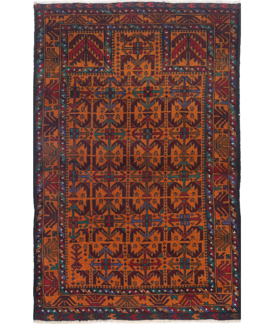 Hand Knotted Tribal Baluch Wool Rug 2' 10" x 4' 4" - No. AT12454