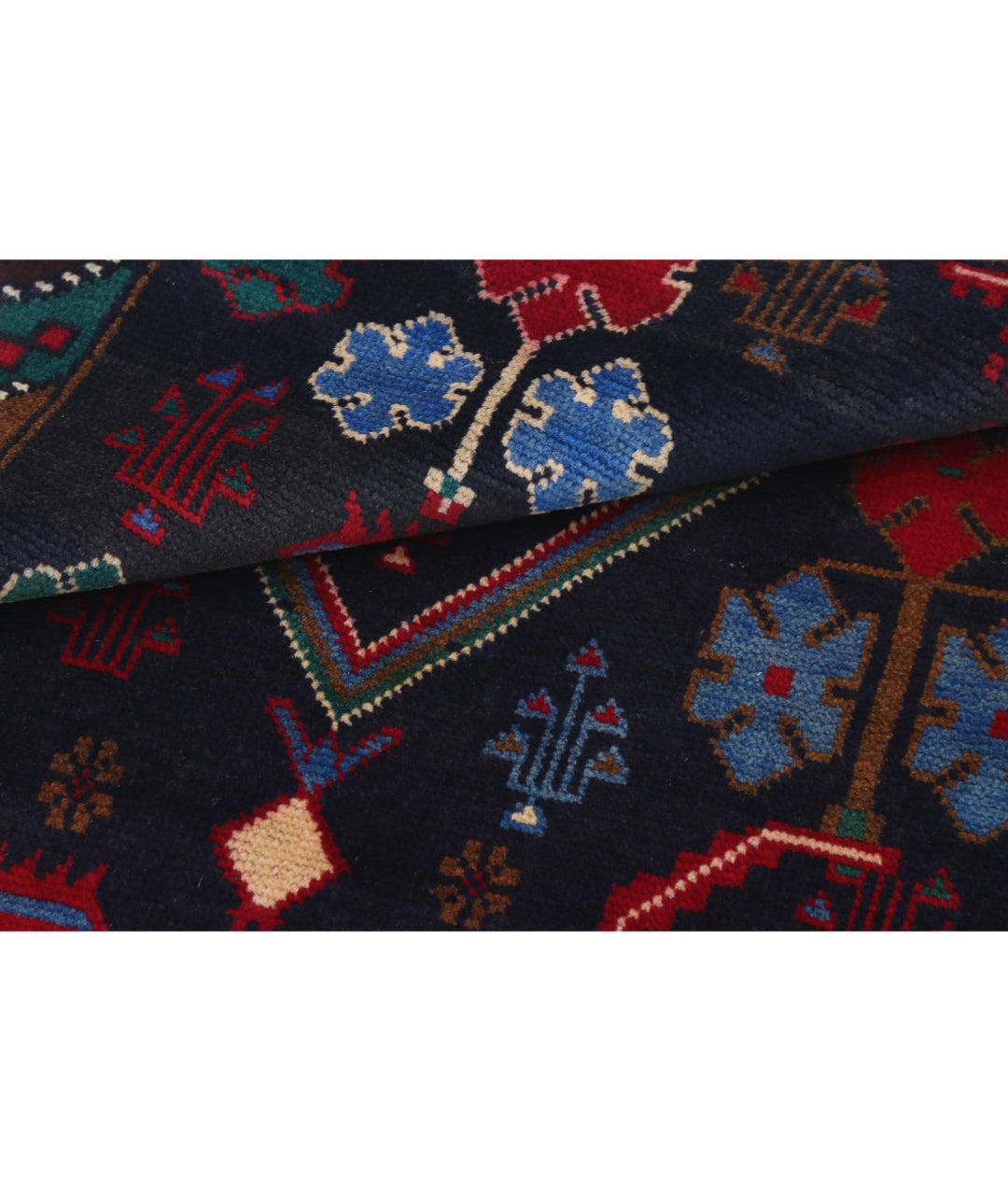 Red Afghan Baluchi Rug 2' 9" x 4' 8" Hand-Knotted | No. AT80061