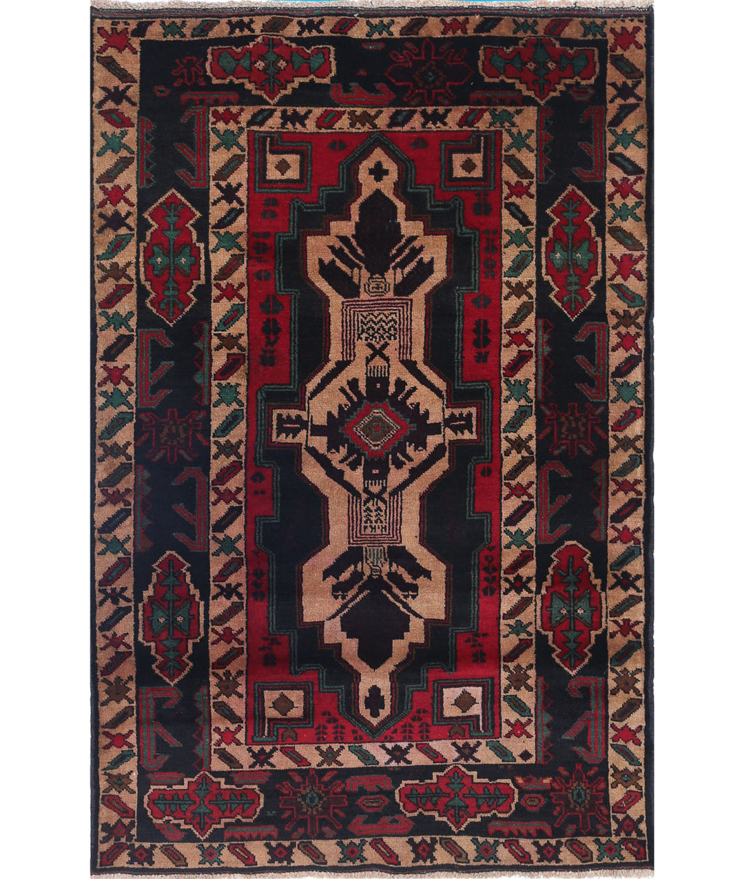Hand Knotted Tribal Baluch Wool Rug 2' 11" x 4' 6" - No. AT39319