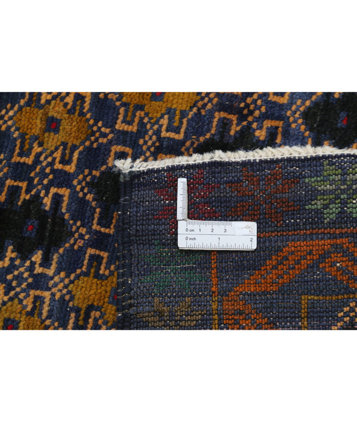Red Afghan Baluchi Rug 3' 3" x 4' 9" Hand-Knotted | No. AT92363