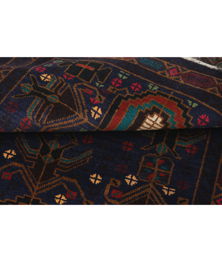 Hand Knotted Tribal Baluch Wool Rug 2' 9" x 4' 6" - No. AT24022