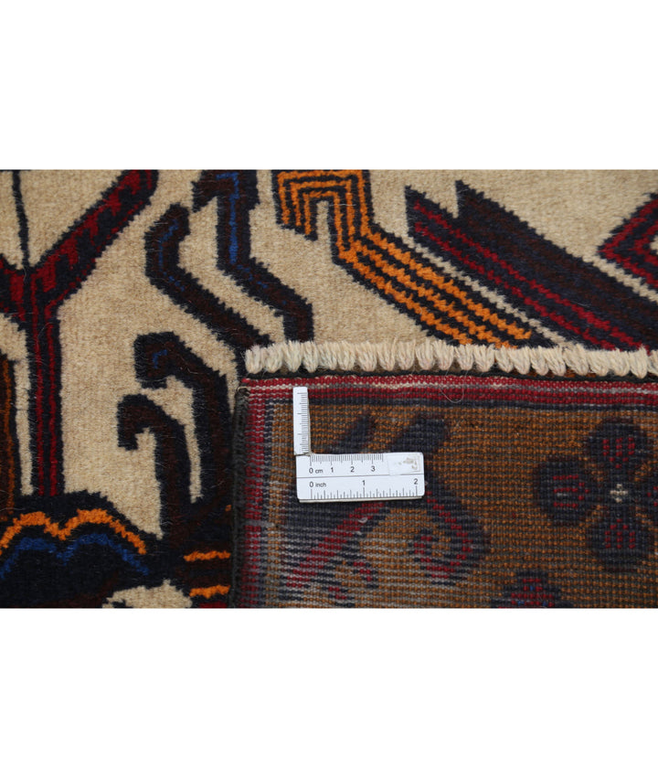 Red Afghan Tribal Rug 3' 0" x 4' 9" Hand-Knotted | No. AT35690
