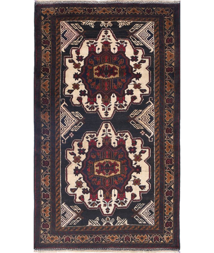 Red Afghan Tribal Rug 2' 10" x 4' 10" Hand-Knotted | No. AT52891