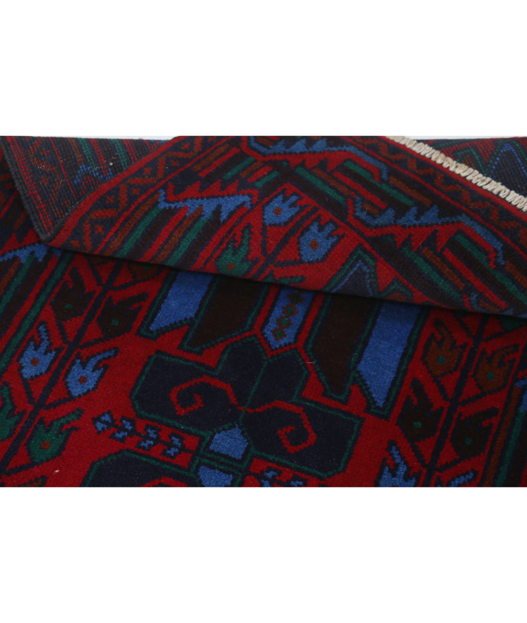 Red Afghan Baluchi Rug 2' 8" x 4' 7" Hand-Knotted | No. AT81228