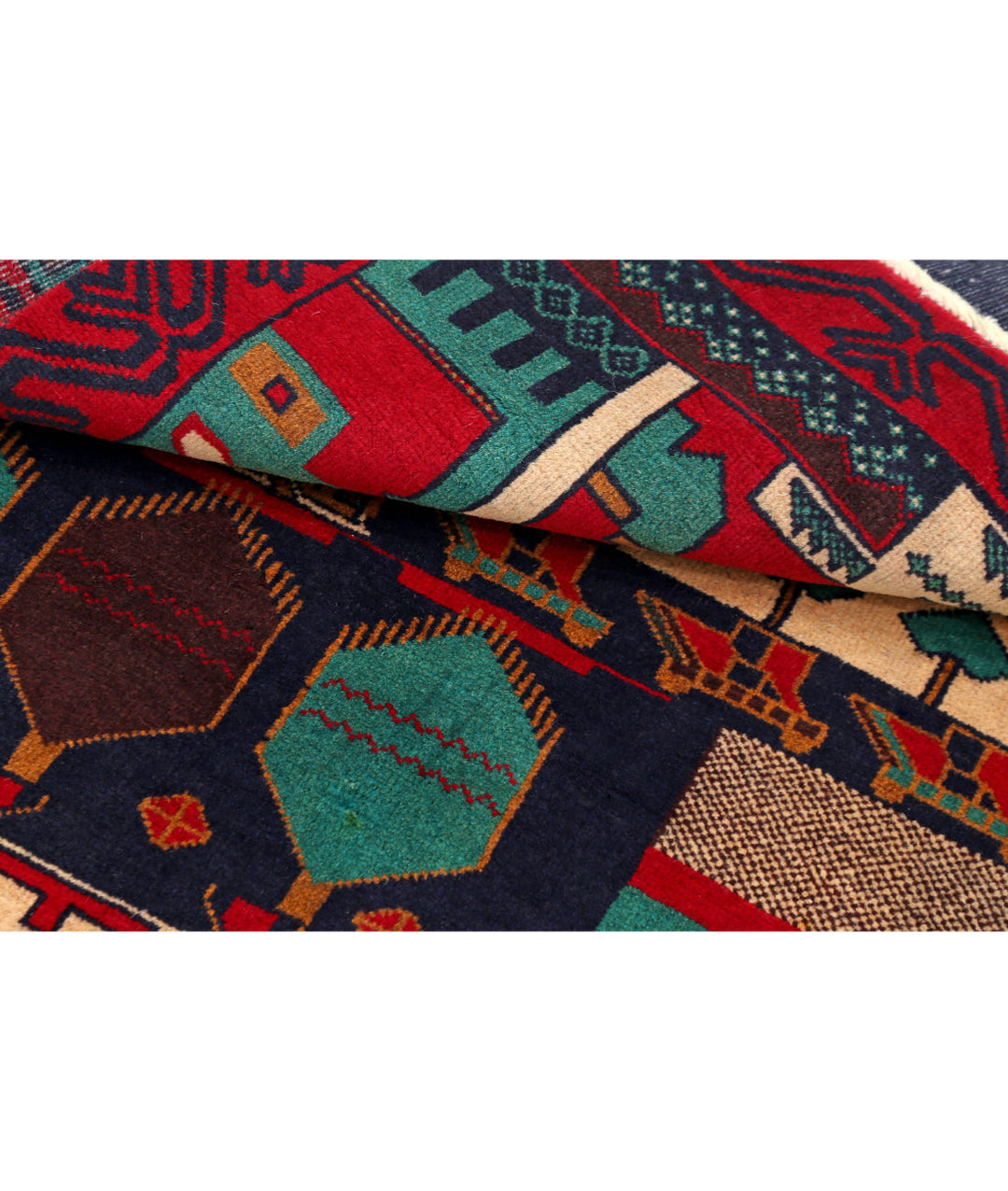 Red Afghan Tribal Rug 2' 8" x 4' 4" Hand-Knotted | No. AT47528