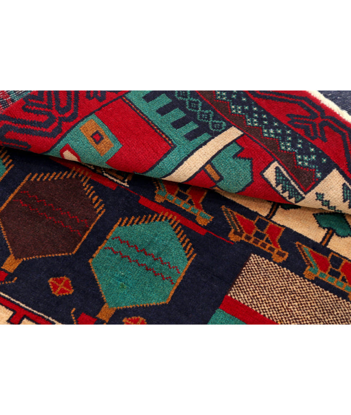 Red Afghan Tribal Rug 2' 8" x 4' 4" Hand-Knotted | No. AT47528