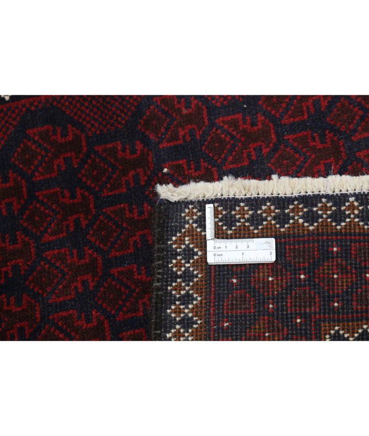 Red Afghan Baluchi Rug 2' 9" x 4' 7" Hand-Knotted | No. AT76759