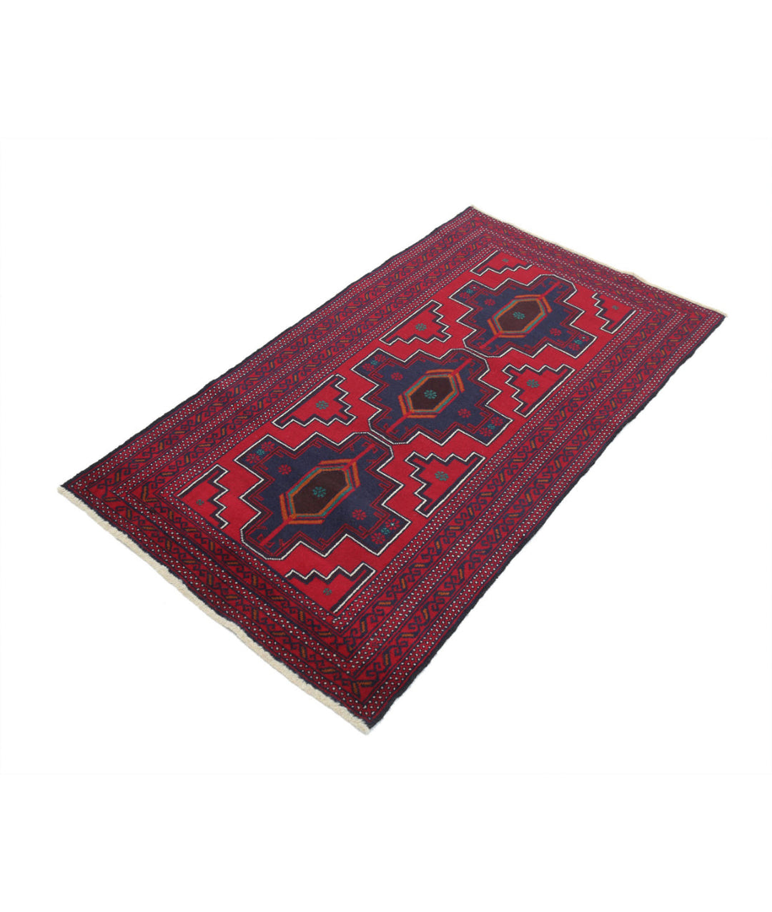 Hand Knotted Tribal Baluch Wool Rug 2' 9" x 4' 11" - No. AT21473