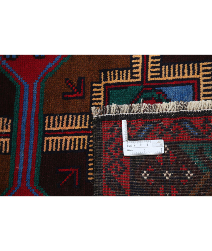 Red Afghan Tribal Rug 2' 10" x 4' 5" Hand-Knotted | No. AT48954
