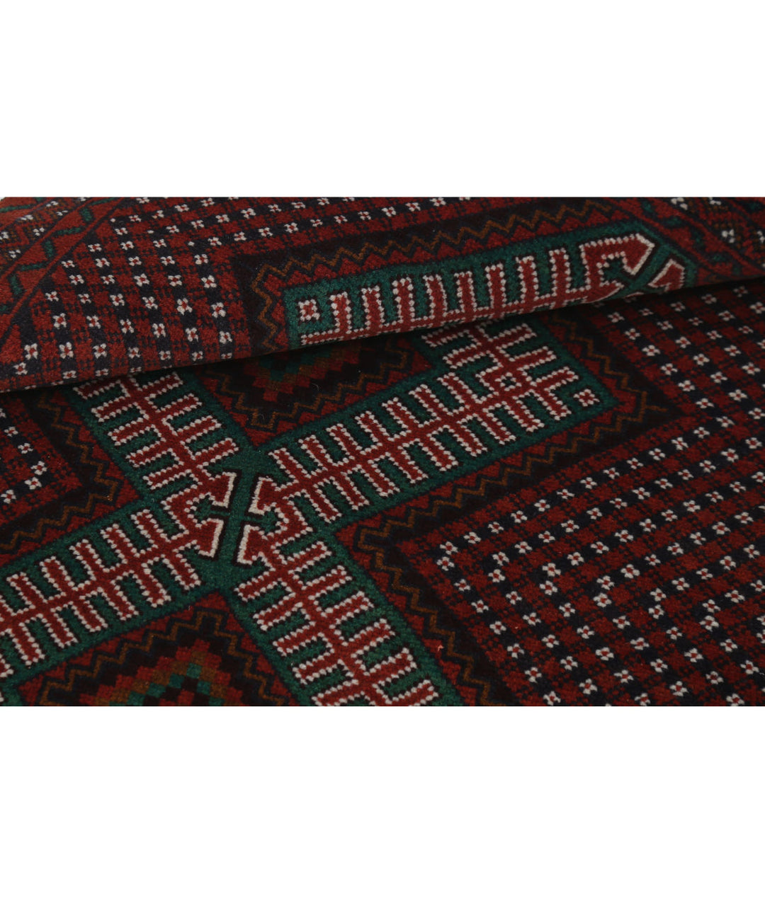 Red Afghan Tribal Rug 2' 10" x 4' 6" Hand-Knotted | No. AT53580
