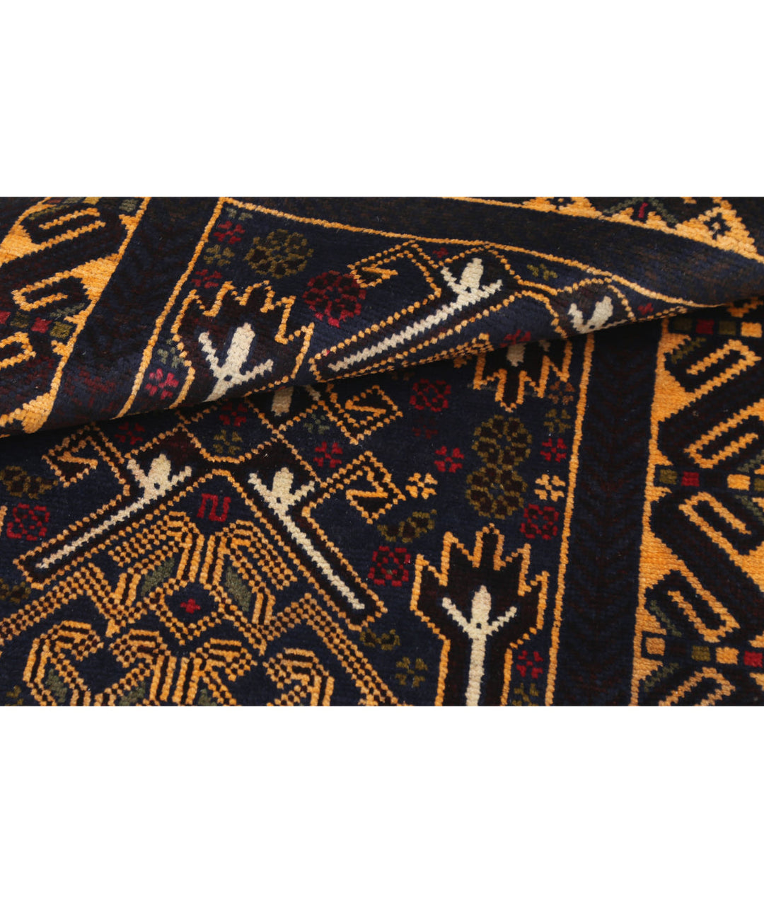 Hand Knotted Tribal Baluch Wool Rug 2' 7" x 4' 7" - No. AT98759