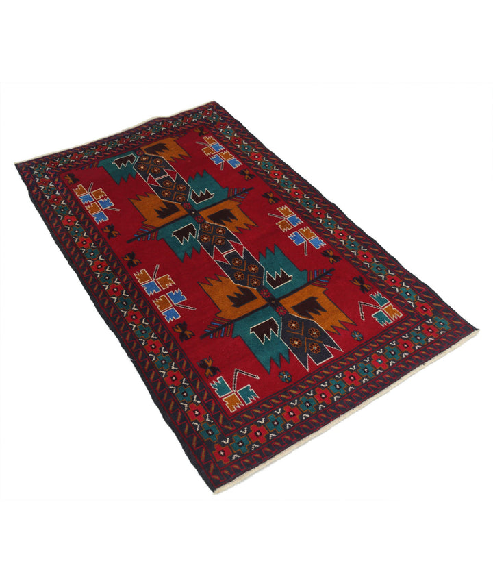 Hand Knotted Tribal Baluch Wool Rug 2' 11" x 4' 8" - No. AT44741