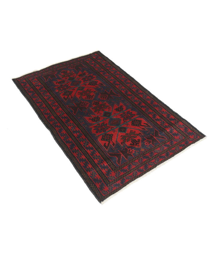 Hand Knotted Tribal Baluch Wool Rug 3' 0" x 4' 6" - No. AT44146