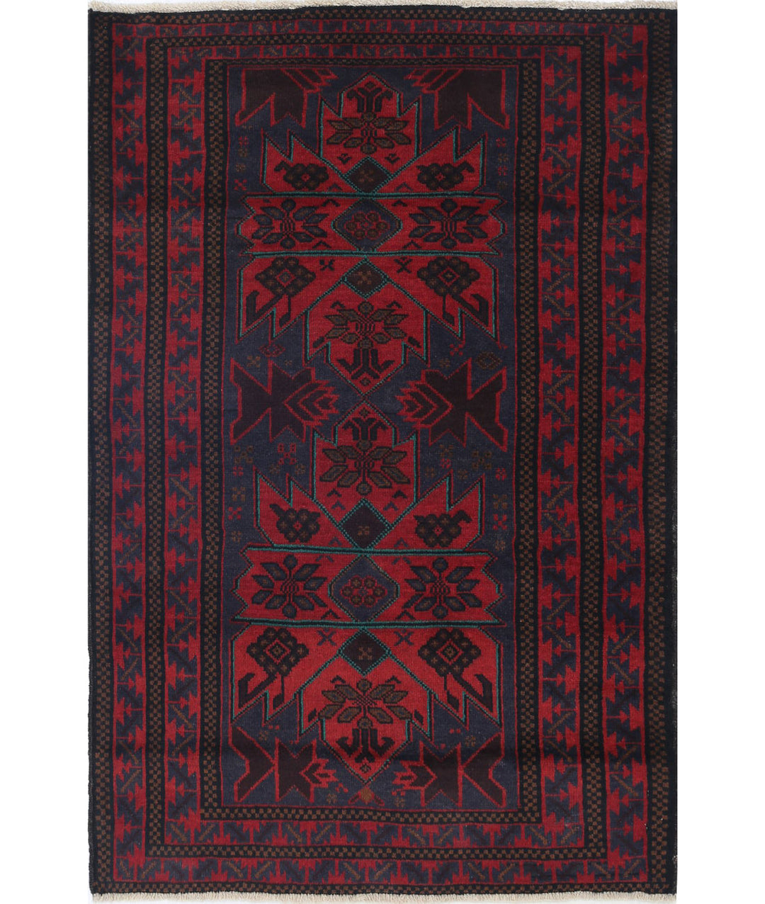 Hand Knotted Tribal Baluch Wool Rug 3' 0" x 4' 6" - No. AT44146