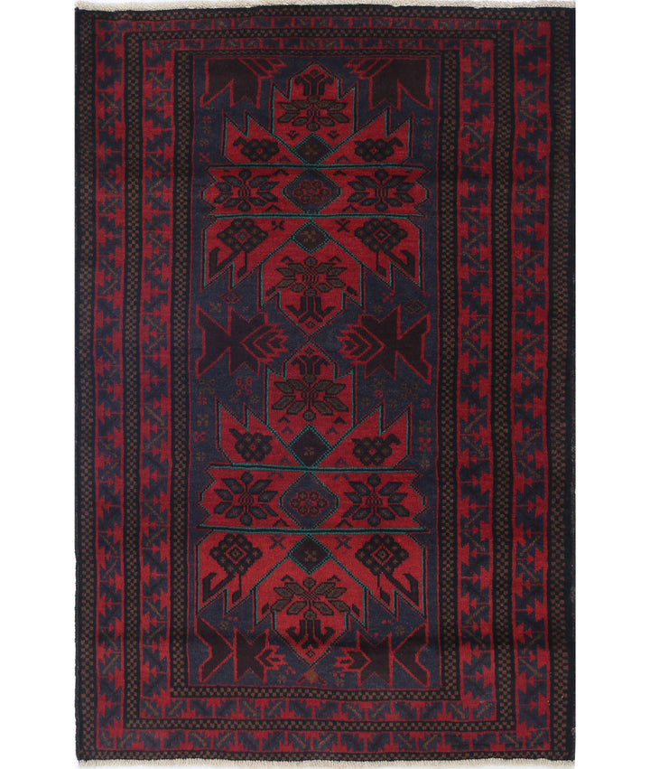 Hand Knotted Tribal Baluch Wool Rug 3' 0" x 4' 6" - No. AT44146