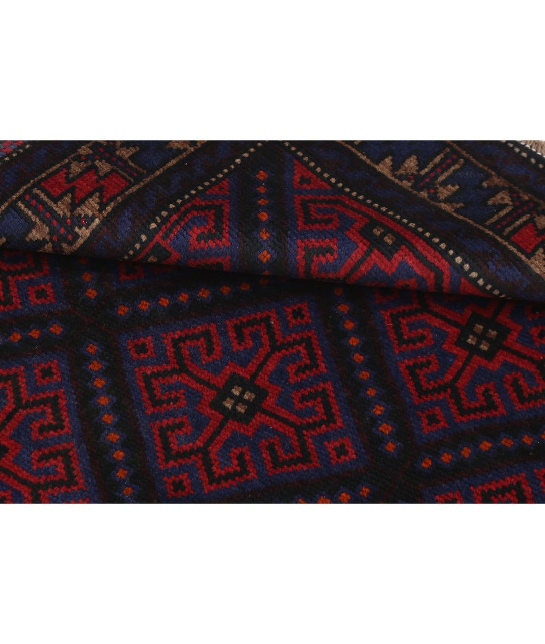 Red Afghan Tribal Rug 2' 10" x 4' 7" Hand-Knotted | No. AT64821