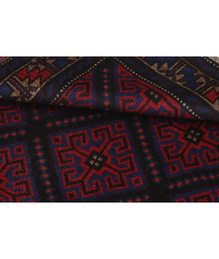 Red Afghan Tribal Rug 2' 10" x 4' 7" Hand-Knotted | No. AT64821