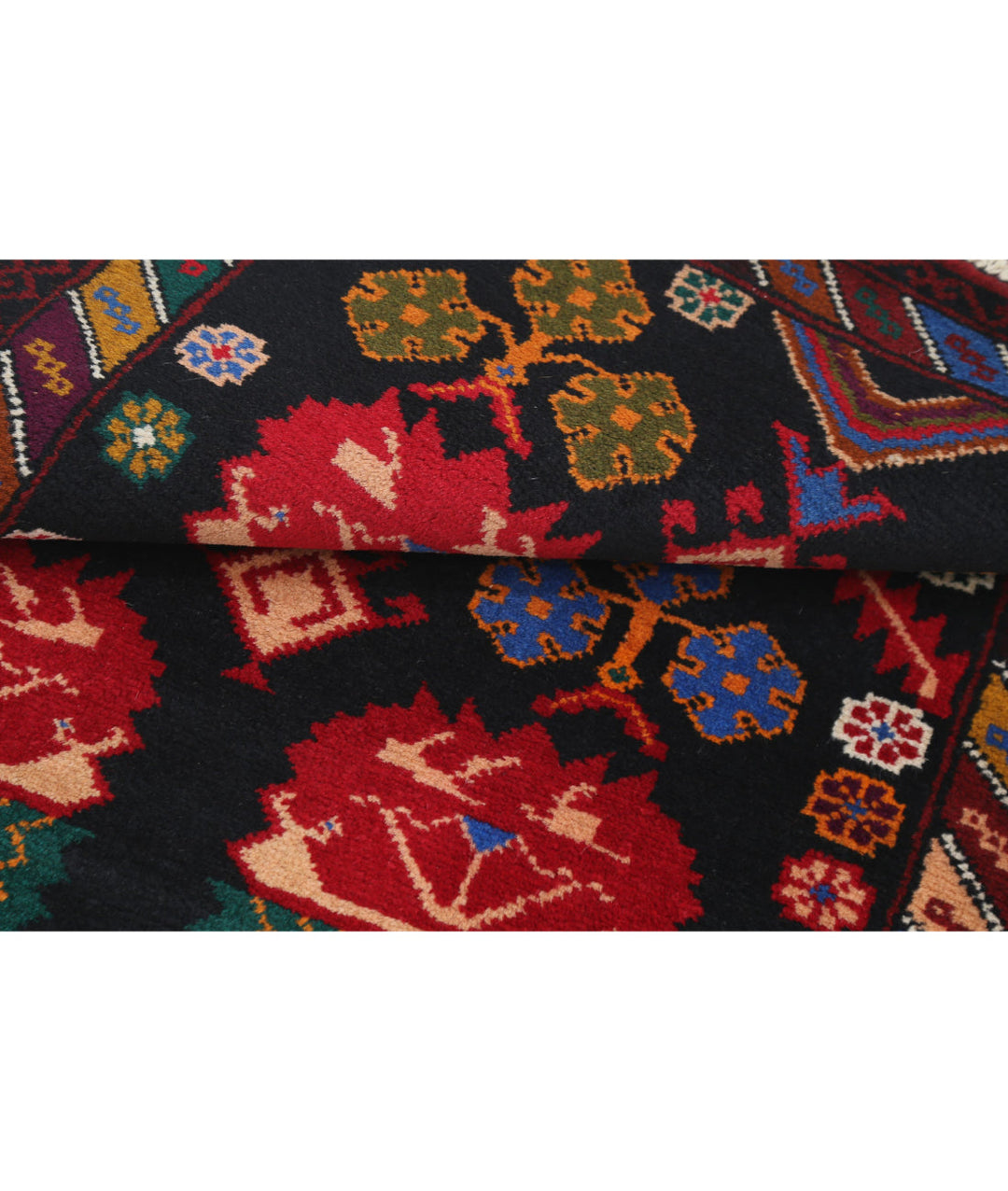 Red Afghan Tribal Rug 2' 11" x 4' 5" Hand-Knotted | No. AT57839