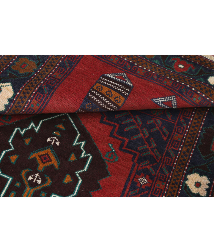 Red Afghan Tribal Rug 2' 9" x 4' 8" Hand-Knotted | No. AT61007