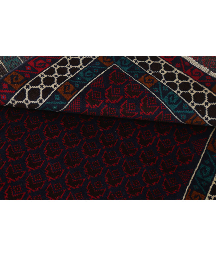 Red Afghan Tribal Rug 2' 9" x 4' 5" Hand-Knotted | No. AT62513