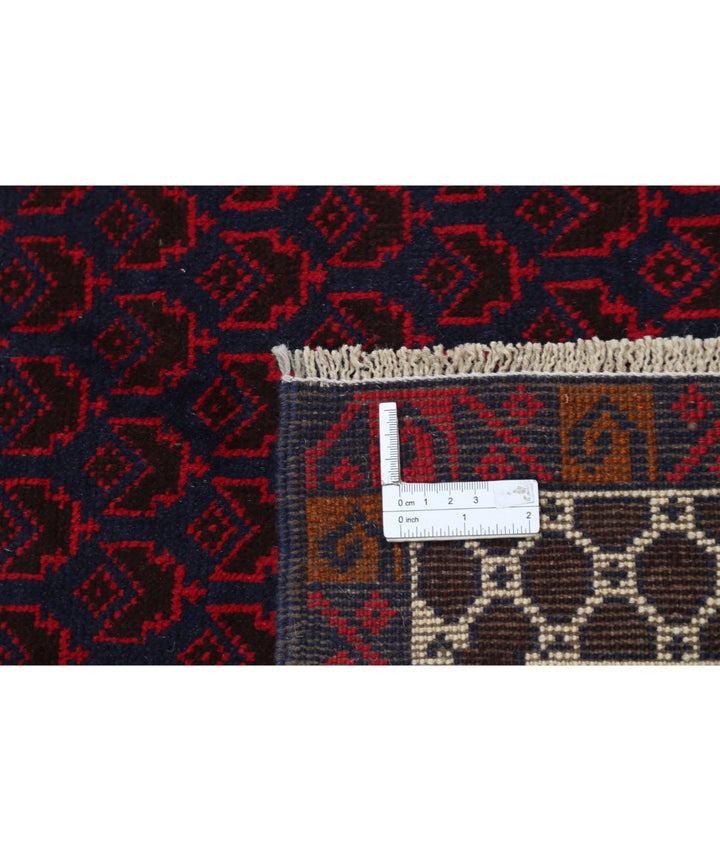Red Afghan Tribal Rug 2' 9" x 4' 5" Hand-Knotted | No. AT62513