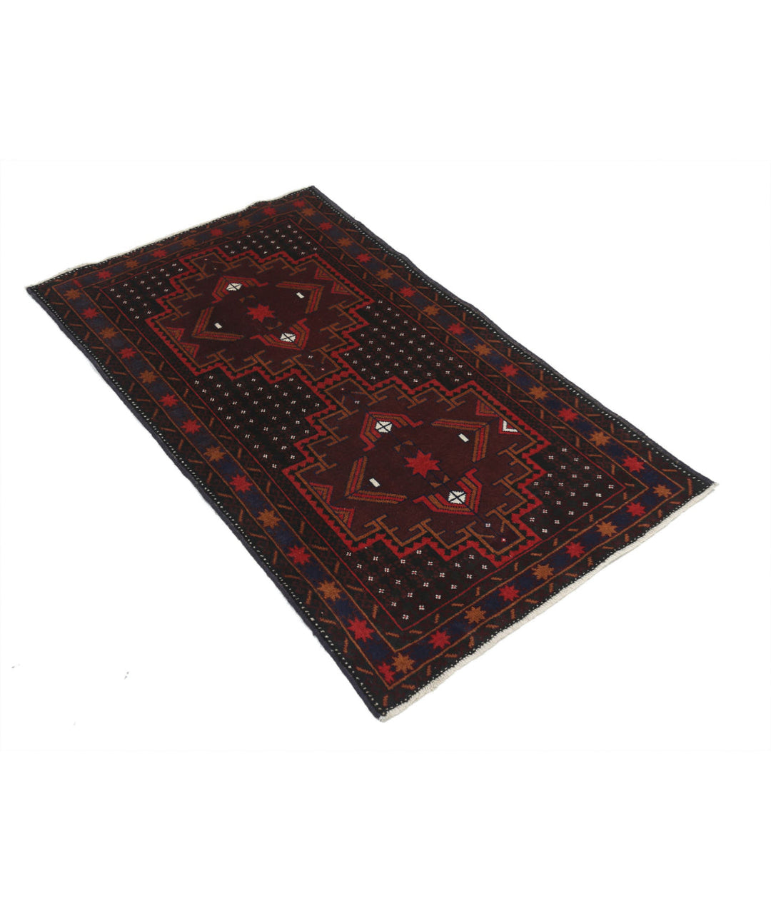 Hand Knotted Tribal Baluch Wool Rug 2' 9" x 4' 7" - No. AT16545