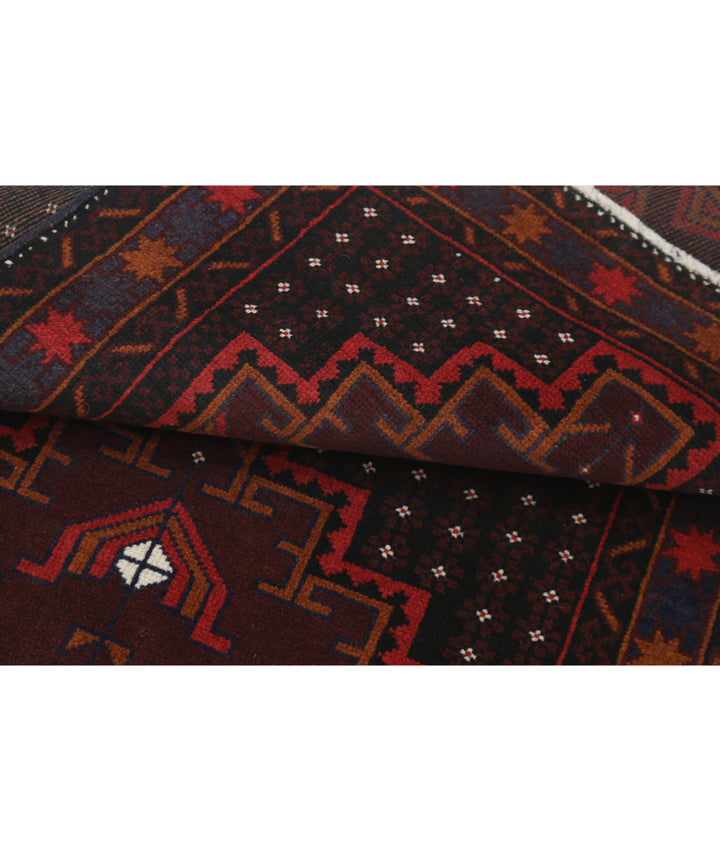 Red Afghan Tribal Rug 2' 9" x 4' 7" Hand-Knotted | No. AT16545